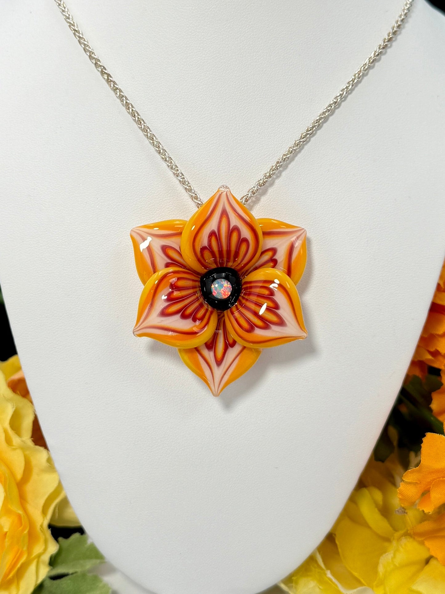 Yellow Gold Flower Pendant