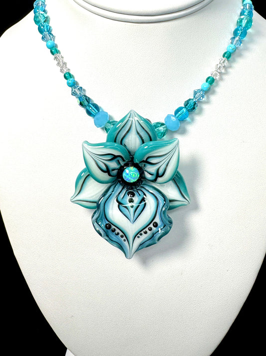 Blue Orchid Necklace