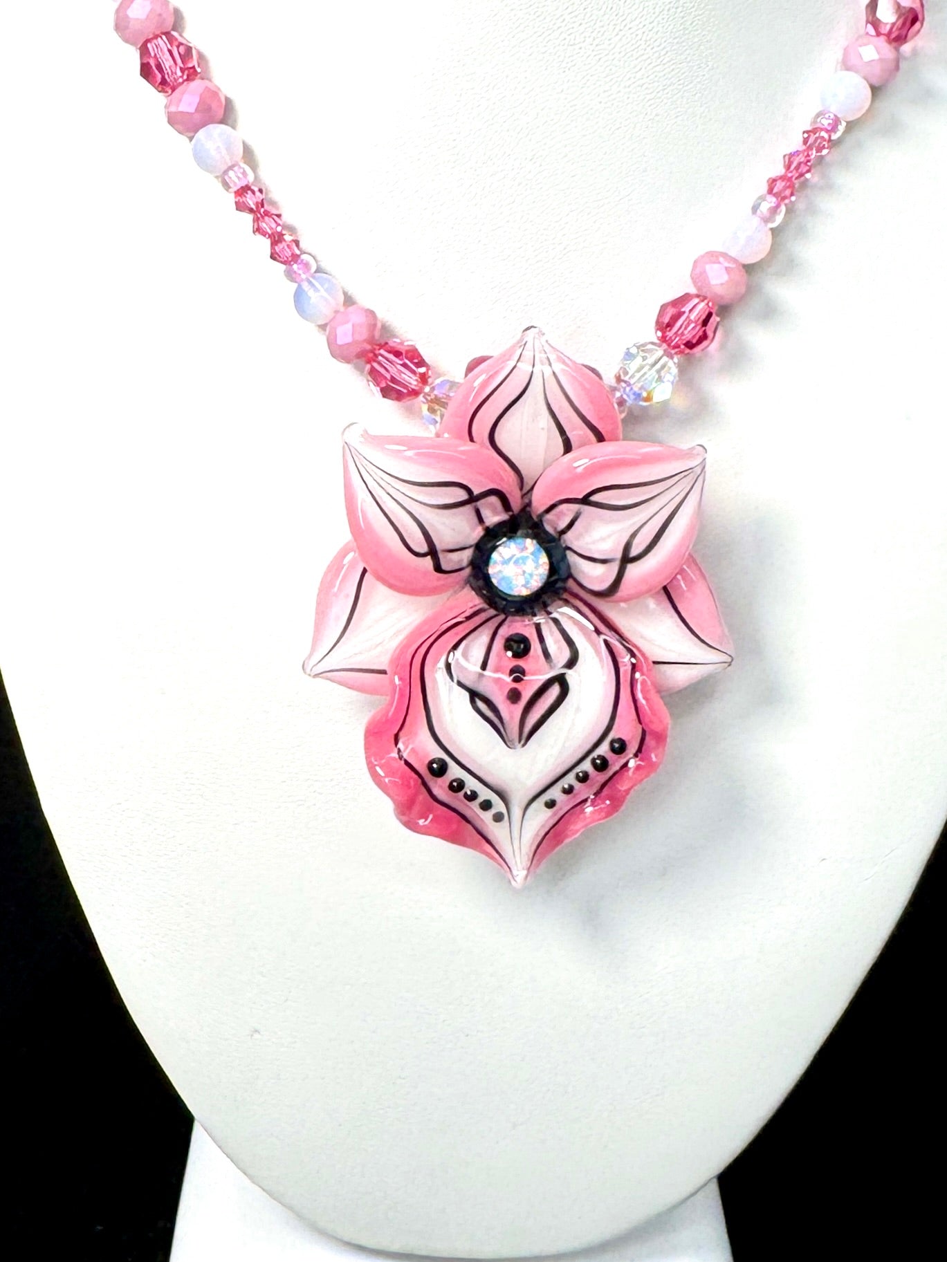 Pink Orchid Necklace