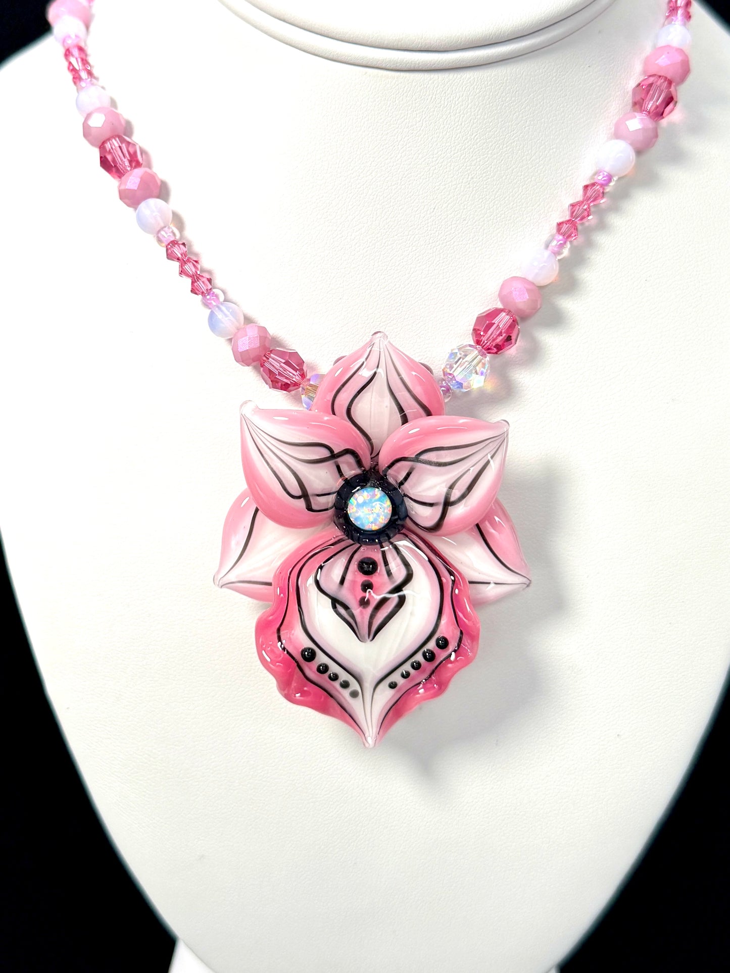 Pink Orchid Necklace